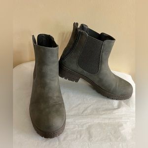 Anna gray double zipper boots